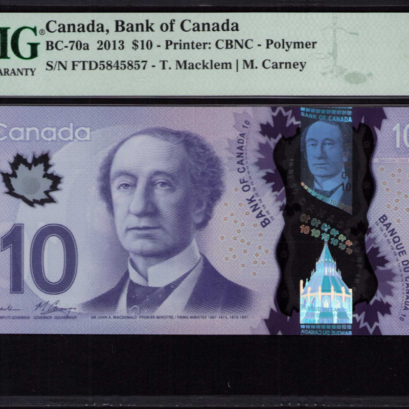 Canada 10 Dollars 2012-13 P107a PMG67 EPQ Canada 10 Dollars 2012-13 P107a PMG67 EPQ