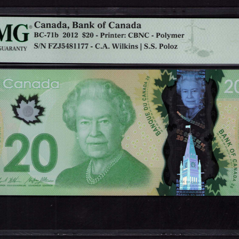 Canada 20 Dollars 2012-13 P108b PMG67 EPQ Canada 20 Dollars 2012-13 P108b PMG67 EPQ