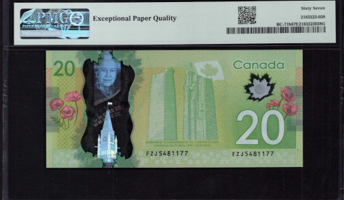 Canada 20 Dollars 2012-13 P108b PMG67 EPQ
