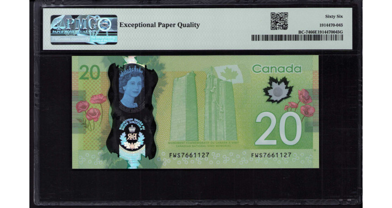 Canada 20 Dollars 2015 P111 PMG66 EPQ Commemorative Canada 20 Dollars 2015 P111 PMG66 EPQ Commemorative
