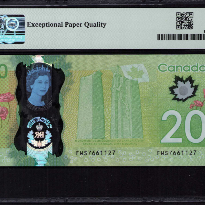 Canada 20 Dollars 2015 P111 PMG66 EPQ "Commemorative" Canada 20 Dollars 2015 P111 PMG66 EPQ "Commemorative"