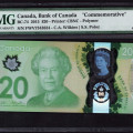 Canada 20 Dollars 2015 P111 PMG67 EPQ "Commemorative" Canada 20 Dollars 2015 P111 PMG67 EPQ "Commemorative"