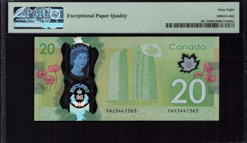 Canada 20 Dollars 2015 P111 PMG68 EPQ "Commemorative"