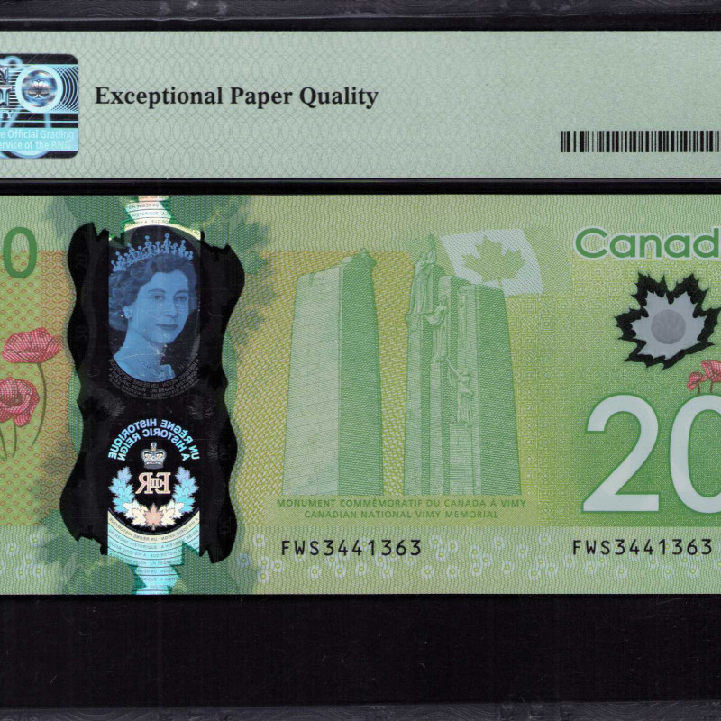 Canada 20 Dollars 2015 P111 PMG68 EPQ "Commemorative" Canada 20 Dollars 2015 P111 PMG68 EPQ "Commemorative"