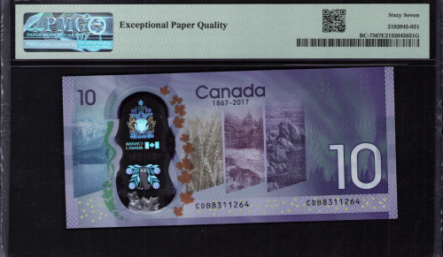 Canada 10 Dollars 2017 P112 PMG67 EPQ