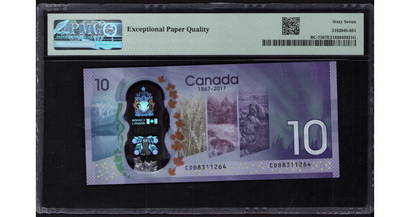 Canada 10 Dollars 2017 P112 PMG67 EPQ Canada 10 Dollars 2017 P112 PMG67 EPQ