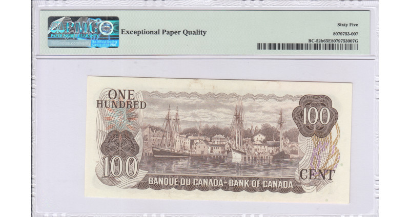 Canada 100 Dollars 1975 P91b PMG65 EPQ Canada 100 Dollars 1975 P91b PMG65 EPQ