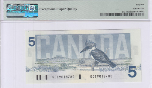 Canada 5 Dollars 1986 P95c PMG66 EPQ