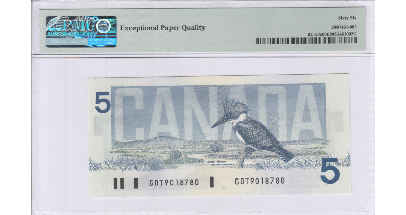 Canada 5 Dollars 1986 P95c PMG66 EPQ Canada 5 Dollars 1986 P95c PMG66 EPQ