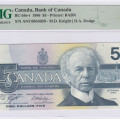 Canada 5 Dollars 1986 P95e PMG66 EPQ