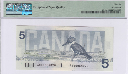 Canada 5 Dollars 1986 P95e PMG66 EPQ