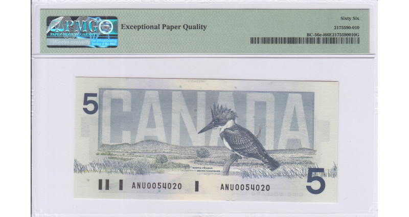 Canada 5 Dollars 1986 P95e PMG66 EPQ Canada 5 Dollars 1986 P95e PMG66 EPQ