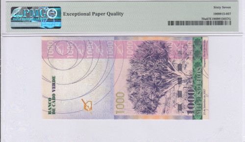 Cape Verde 1000 Escudos 25.9.2007 P70a PMG67 EPQ