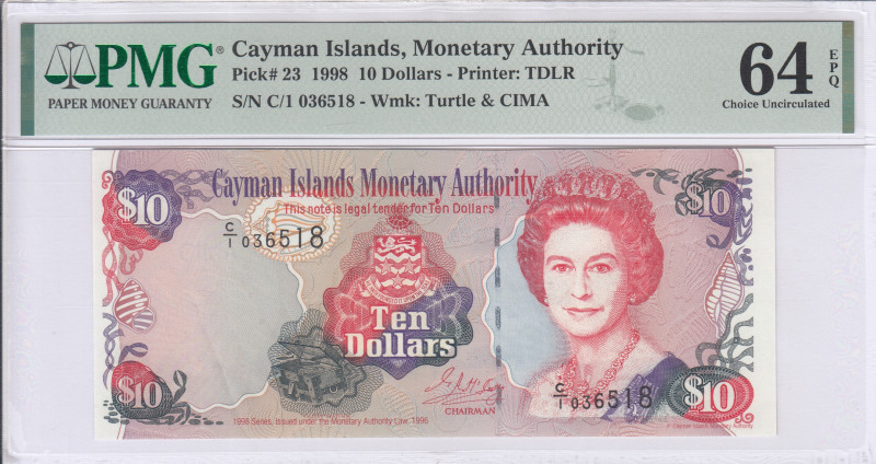 Cayman Islands  10 Dollars 1998 P23 PMG64 EPQ