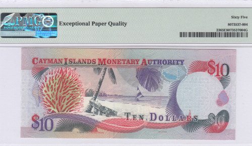 Cayman Islands  10 Dollars 1998 P23 PMG65 EPQ
