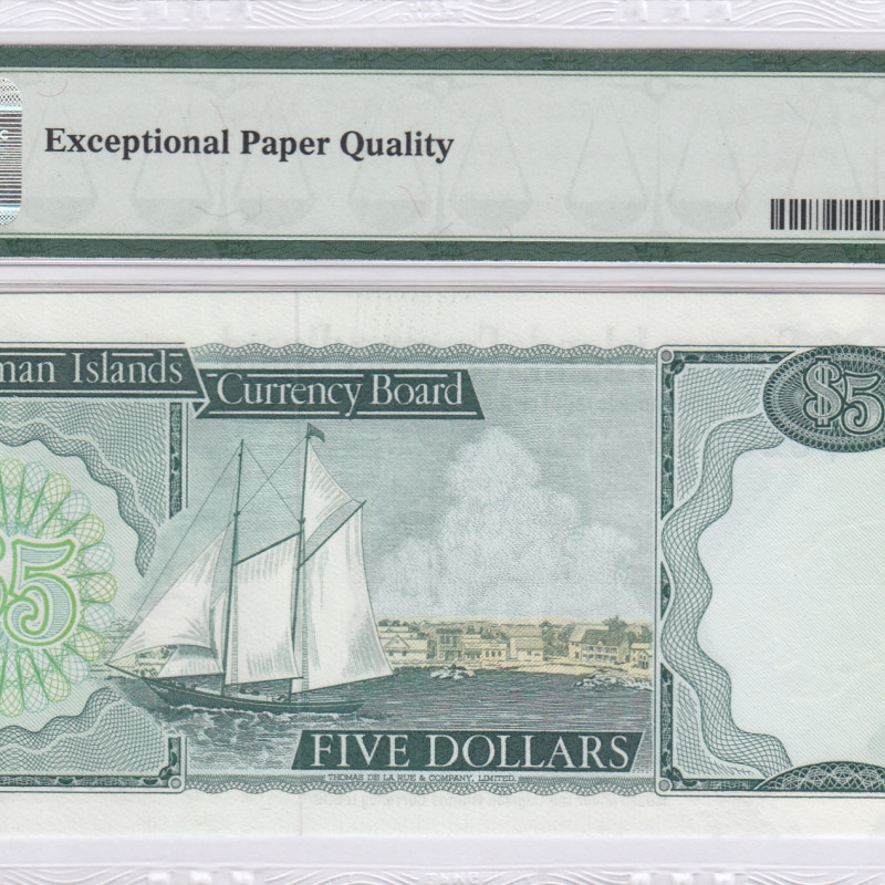 Cayman Islands 5 Dollars 1971 (1972) P2a PMG64 EPQ Cayman Islands 5 Dollars 1971 (1972) P2a PMG64 EPQ