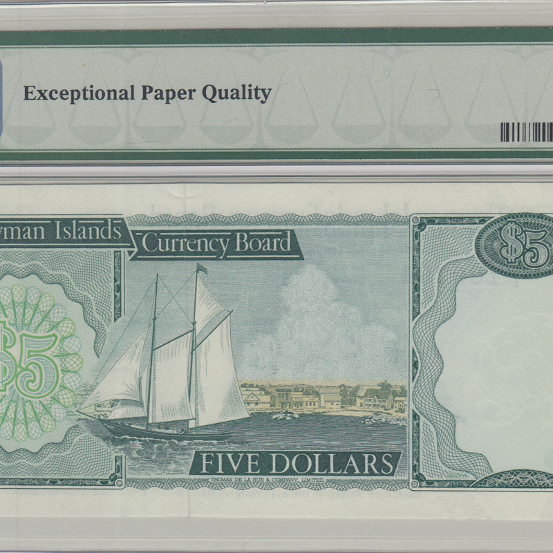 Cayman Island 5 Dollars 1971(1972) P2a PMG67 EPQ Cayman Island 5 Dollars 1971(1972) P2a PMG67 EPQ
