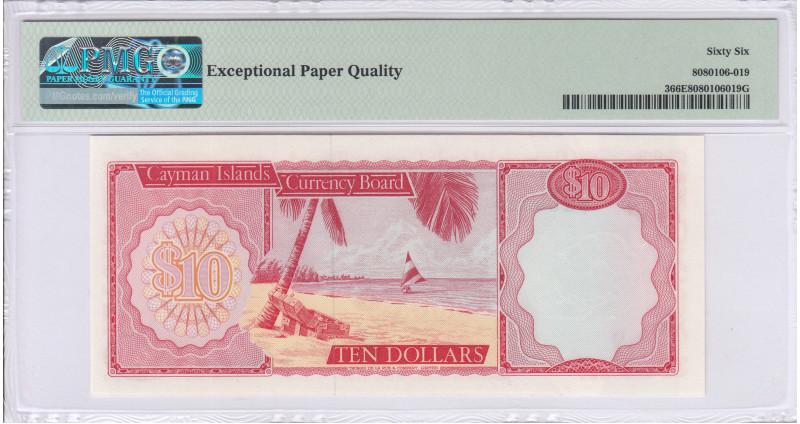 Cayman Islands 10 Dollars 1971 (1972) P3 PMG66 EPQ Cayman Islands 10 Dollars 1971 (1972) P3 PMG66 EPQ