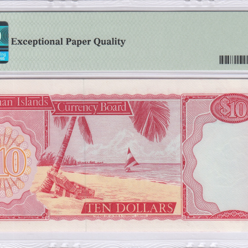Cayman Islands 10 Dollars 1971 (1972) P3 PMG66 EPQ Cayman Islands 10 Dollars 1971 (1972) P3 PMG66 EPQ