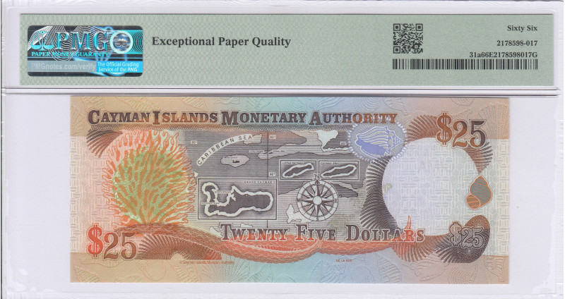 Cayman Islands 25 Dollars 2003 P31a PMG66 EPQ Cayman Islands 25 Dollars 2003 P31a PMG66 EPQ