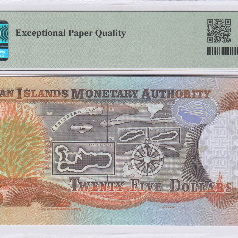 Cayman Islands 25 Dollars 2003 P31a PMG66 EPQ Cayman Islands 25 Dollars 2003 P31a PMG66 EPQ