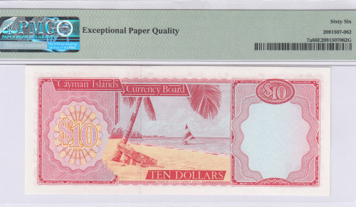 Cayman Islands 10 Dollars 1974 P7a PMG66 EPQ