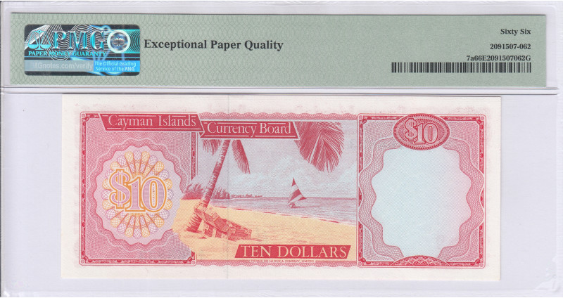 Cayman Islands 10 Dollars 1974 P7a PMG66 EPQ Cayman Islands 10 Dollars 1974 P7a PMG66 EPQ