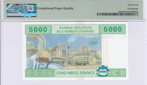 Central African States / Congo 5000 Francs 2002 P109Td PMG66 EPQ Central African States / Congo 5000 Francs 2002 P109Td PMG66 EPQ