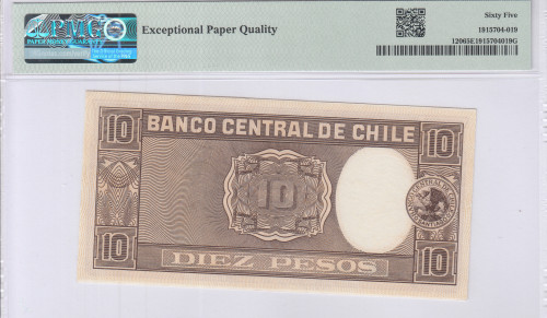 Chile  10 Pesos : 1 Condor ND 1958-59 P120 PMG65 EPQ
