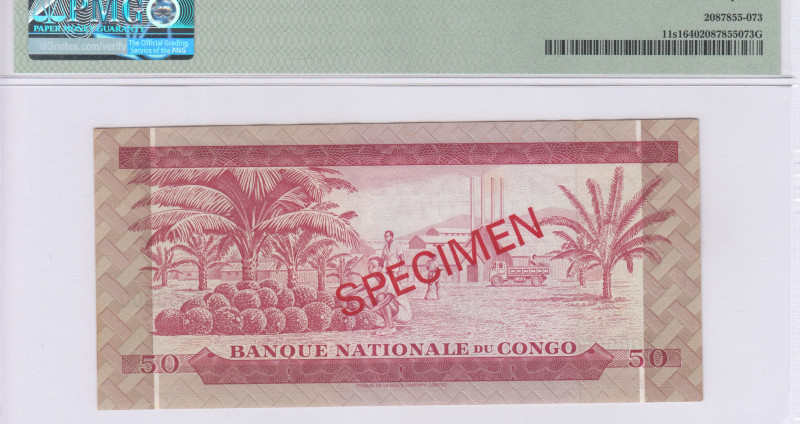 Congo Democratic Republic 50 Makuta 1967-1968 P11s1 PMG64 Congo Democratic Republic 50 Makuta 1967-1968 P11s1 PMG64