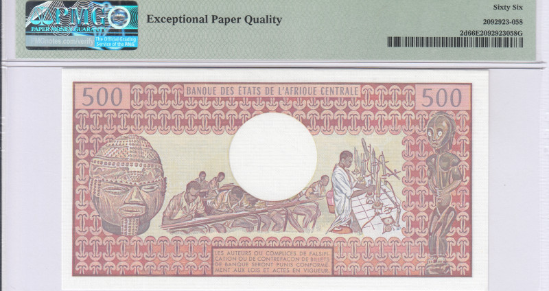 Congo Republic 500 Francs 1.6.1984 P2d PMG66 EPQ Congo Republic 500 Francs 1.6.1984 P2d PMG66 EPQ