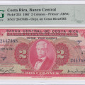 Costa Rica 2 Colones 5.12.1967 P235 PMG58 EPQ Costa Rica 2 Colones 5.12.1967 P235 PMG58 EPQ