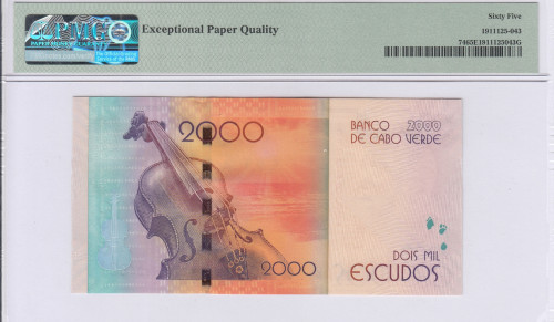 Cape Verde 2000 Escudos 5.7.2014 P74 PMG65 EPQ