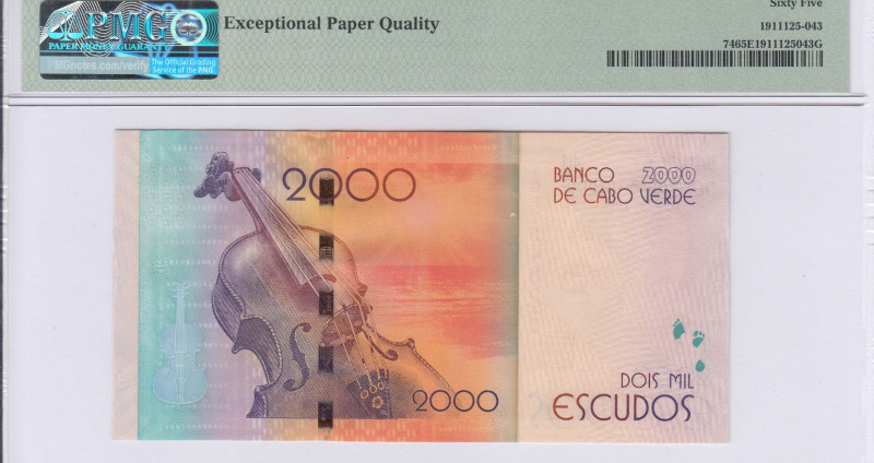 Cape Verde 2000 Escudos 5.7.2014 P74 PMG65 EPQ Cape Verde 2000 Escudos 5.7.2014 P74 PMG65 EPQ