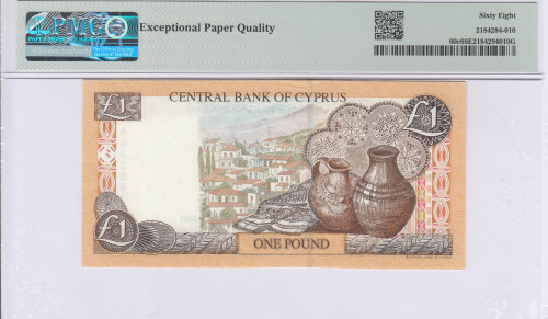Cyprus 1 Pound 1.2.2001 P60c PMG68 EPQ