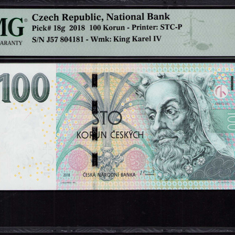 Czech Republic 100 Korun 2018 P18g PMG67 EPQ