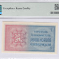 Czechoslovakia 1 Koruna ND 1946 P58a PMG66 EPQ Czechoslovakia 1 Koruna ND 1946 P58a PMG66 EPQ