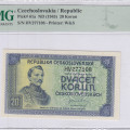 Czechoslovakia 20 Korun ND 1945 P61a PMG65 EPQ Czechoslovakia 20 Korun ND 1945 P61a PMG65 EPQ
