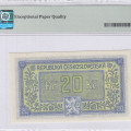 Czechoslovakia 20 Korun ND 1945 P61a PMG65 EPQ Czechoslovakia 20 Korun ND 1945 P61a PMG65 EPQ