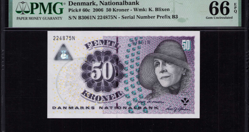 Denmark 50 Kroner 2006 P60c PMG66 EPQ Denmark 50 Kroner 2006 P60c PMG66 EPQ