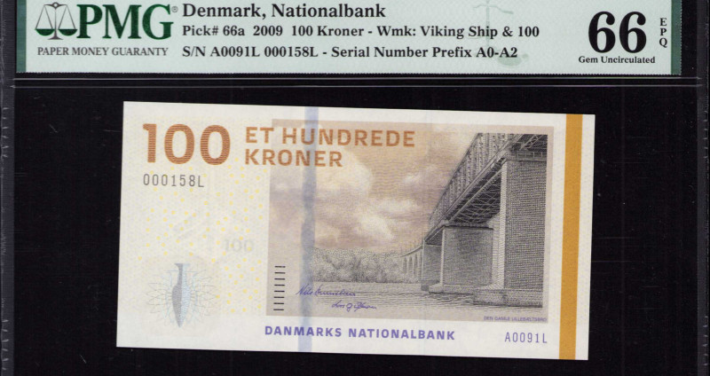 Denmark 100 Kroner 2009 P66a PMG66 EPQ Denmark 100 Kroner 2009 P66a PMG66 EPQ