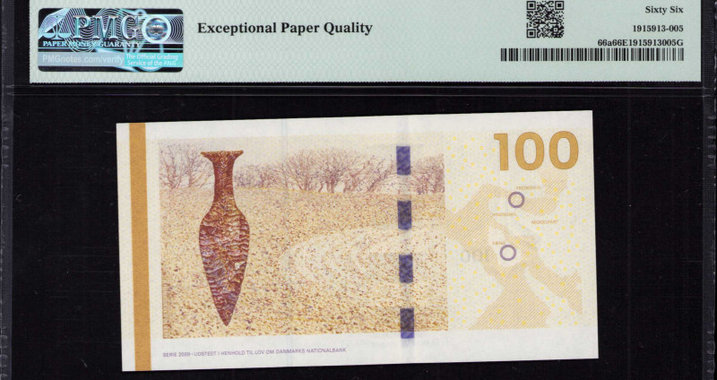 Denmark 100 Kroner 2009 P66a PMG66 EPQ Denmark 100 Kroner 2009 P66a PMG66 EPQ