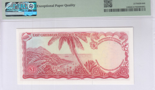 East Caribbean States 1 Dollar ND 1965 P13f PMG66 EPQ East Caribbean States 1 Dollar ND 1965 P13f PMG66 EPQ