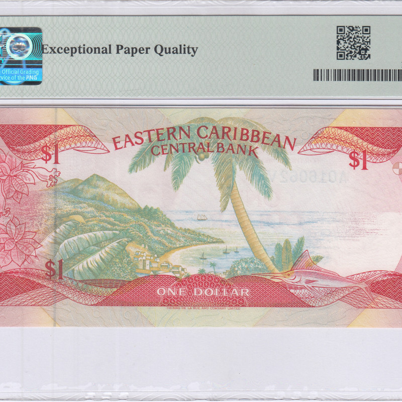 East Caribbean States 1 Dollar 1985-88 P17v PMG65 EPQ East Caribbean States 1 Dollar 1985-88 P17v PMG65 EPQ