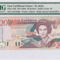 East Caribbean States,"St. Kitts" 20 Dollars 1994 P33k PMG67 EPQ East Caribbean States,"St. Kitts" 20 Dollars 1994 P33k PMG67 EPQ