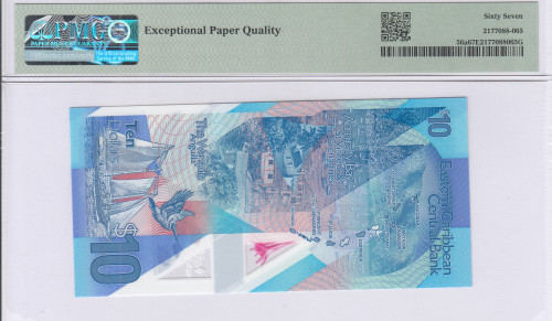 East Caribbean States 10 Dollars 2019 P56a PMG67 EPQ East Caribbean States 10 Dollars 2019 P56a PMG67 EPQ
