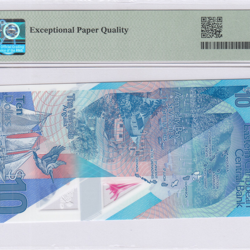 East Caribbean States 10 Dollars 2019 P56a PMG67 EPQ East Caribbean States 10 Dollars 2019 P56a PMG67 EPQ