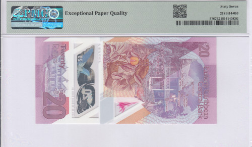 East Caribbean States 20 Dollars 2019 P57 PMG67 EPQ East Caribbean States 20 Dollars 2019 P57 PMG67 EPQ
