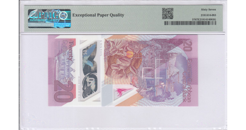East Caribbean States 20 Dollars 2019 P57 PMG67 EPQ East Caribbean States 20 Dollars 2019 P57 PMG67 EPQ