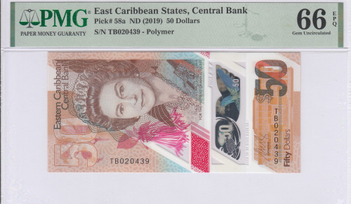 East Caribbean States 50 Dollars 2019 P58a PMG66 EPQ East Caribbean States 50 Dollars 2019 P58a PMG66 EPQ